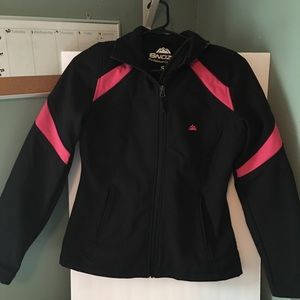 Black Snozu jacket with pink accents. Size small